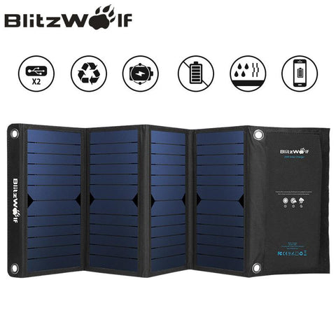 BlitzWolf Dual USB Solar Power Bank and External Battery Pack - Zee Gadgets - Neurowave Gadgets, Best, Latest Gadgets. 