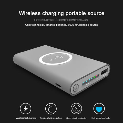  Qi 8000mAh Power Bank Wireless Charger - Zee Gadgets - Neurowave Gadgets, Best, Latest Gadgets. 